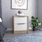 Tuhome Kaia Nightstand, Two Drawers, Metal Handle, White/Pine MBC4763 - alternate 8